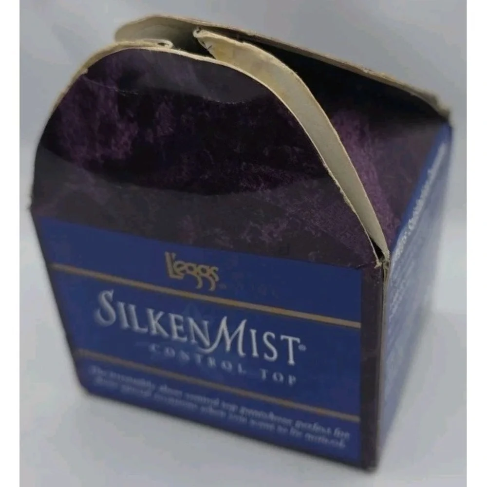 2 L'eggs Silken Mist Control Top Sheer Pantyhose Size A #20107 Black Mist